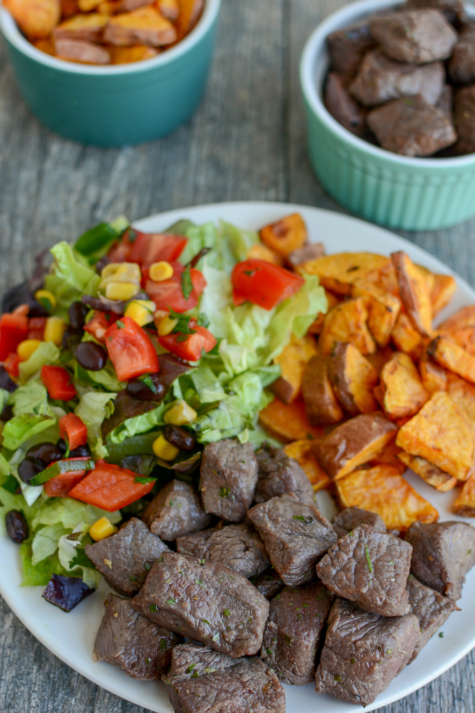 Air Fryer Steak Bites 5 air fryer steak bites with butter