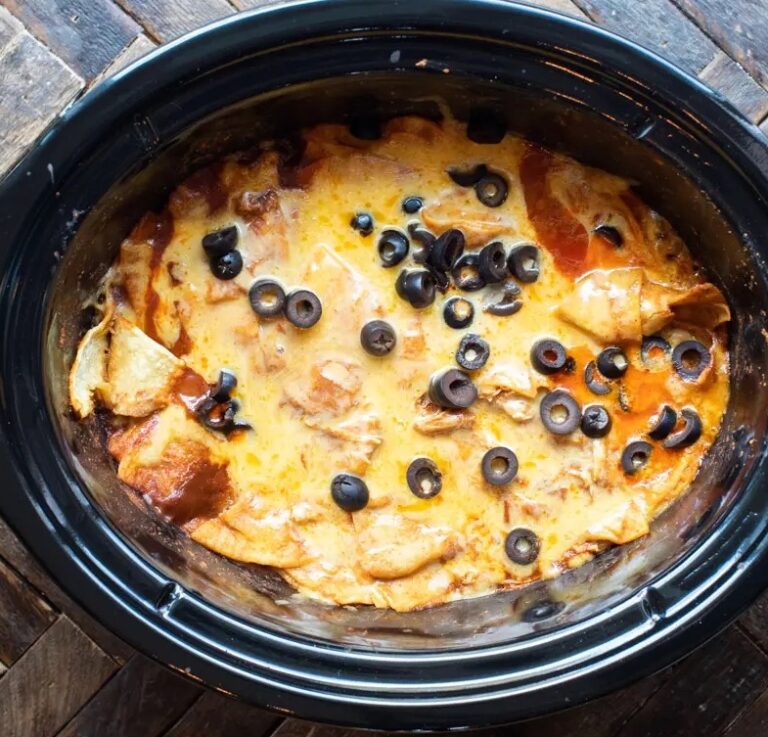 slow cooker chicken enchilada casserole