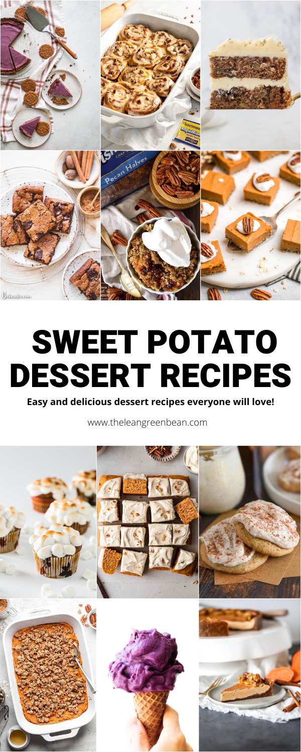20+ Baked Sweet Potato Dessert Recipes 27 These baked sweet potato dessert recipes are perfect for any occasion! Learn how to bake a sweet potato and make a dessert everyone will love!