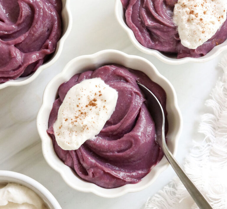 purple sweet potato pudding