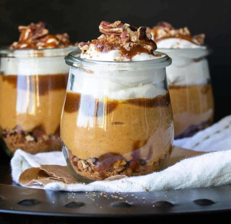 vegan layered pumpkin dessert