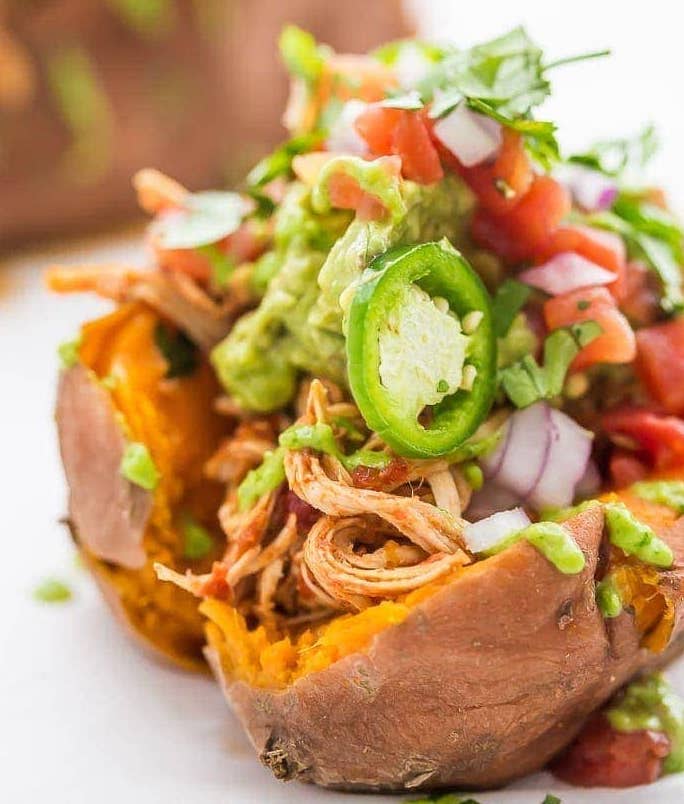 mexican chicken stuffed sweet potatoes instant pot dinner ideas