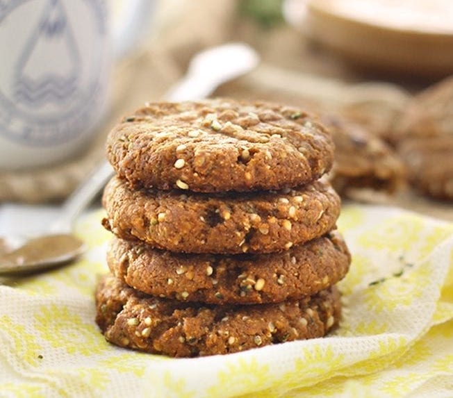 almond butter hemp seed cookies