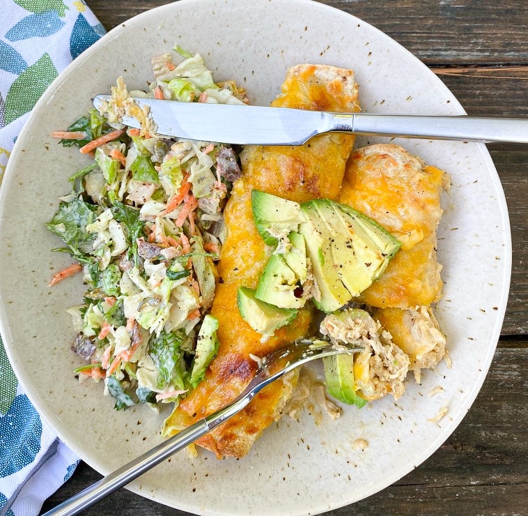 creamy chicken enchiladas - chicken lunch ideas