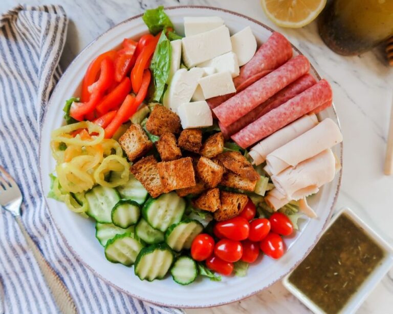 italian sub salad with cold cuts - light lunch option