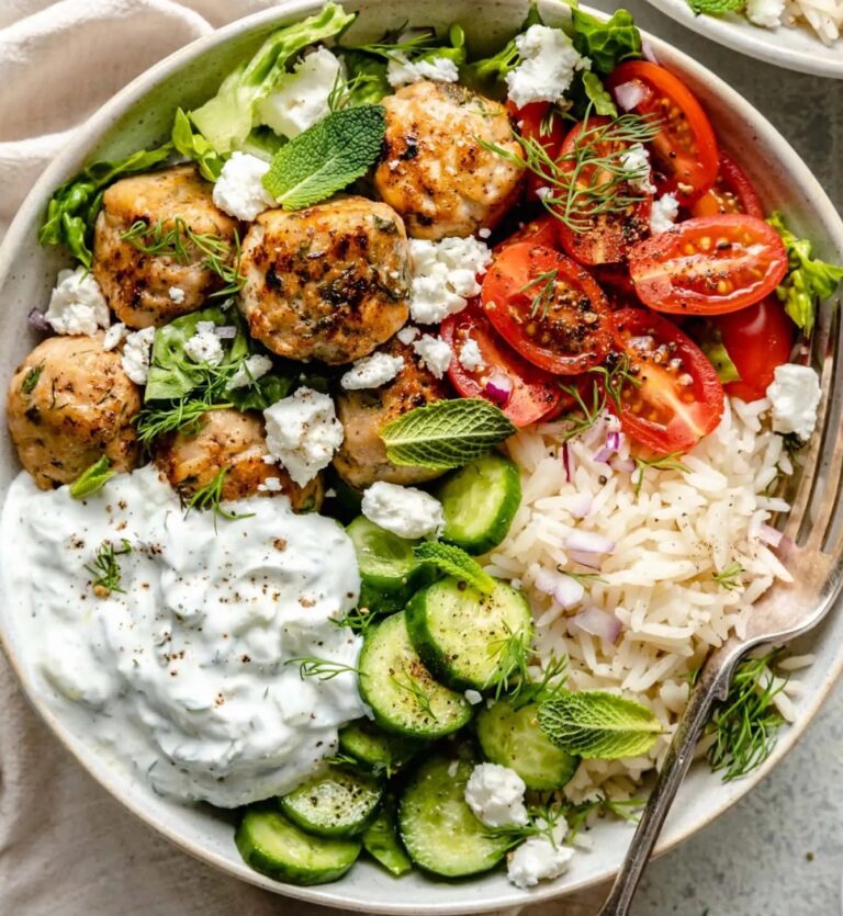 quick meal prep lunch ideas - greek chicken meatballs