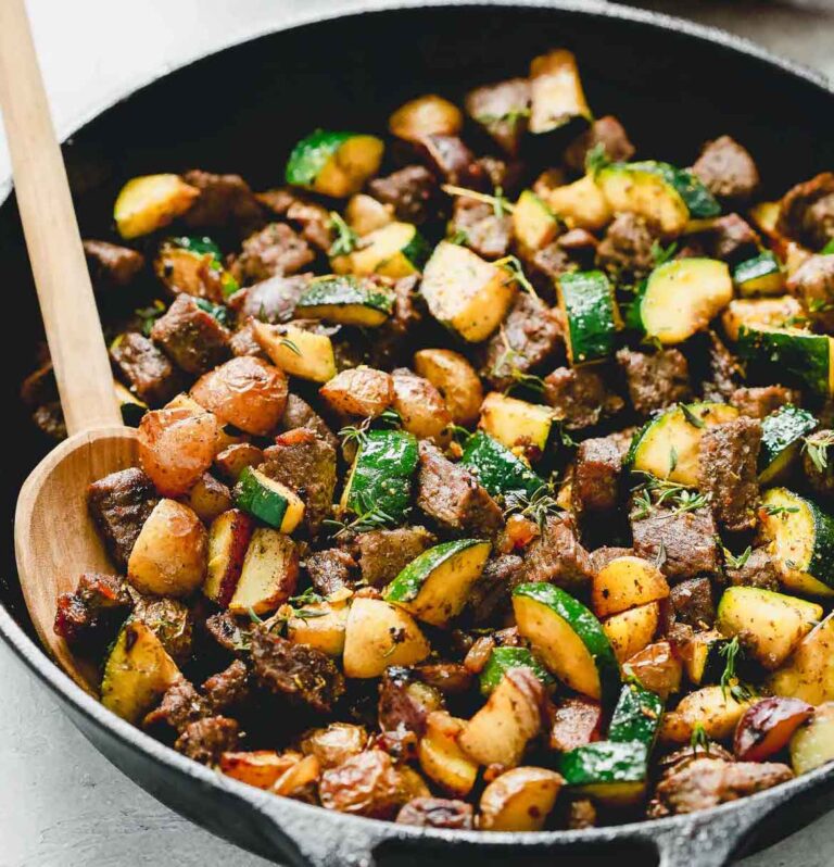 quick beef and zucchini skillet