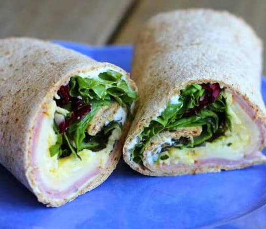 ham and egg wrap with herbs
