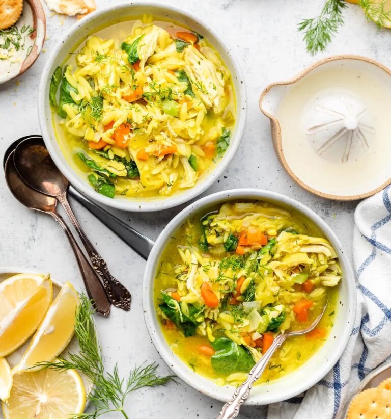 lemon chicken orzo soup