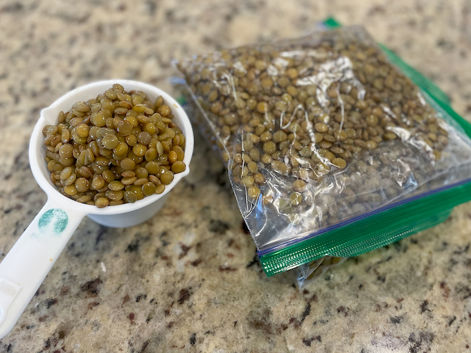how to freeze green lentils