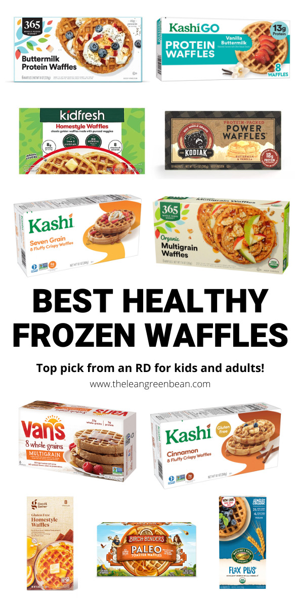 Best Healthy Frozen Waffles 7 Looking for the best frozen waffles to buy at the store? Here are some healthy options from a Registered Dietitian and mom. High protein, vegan and gluten-free options.