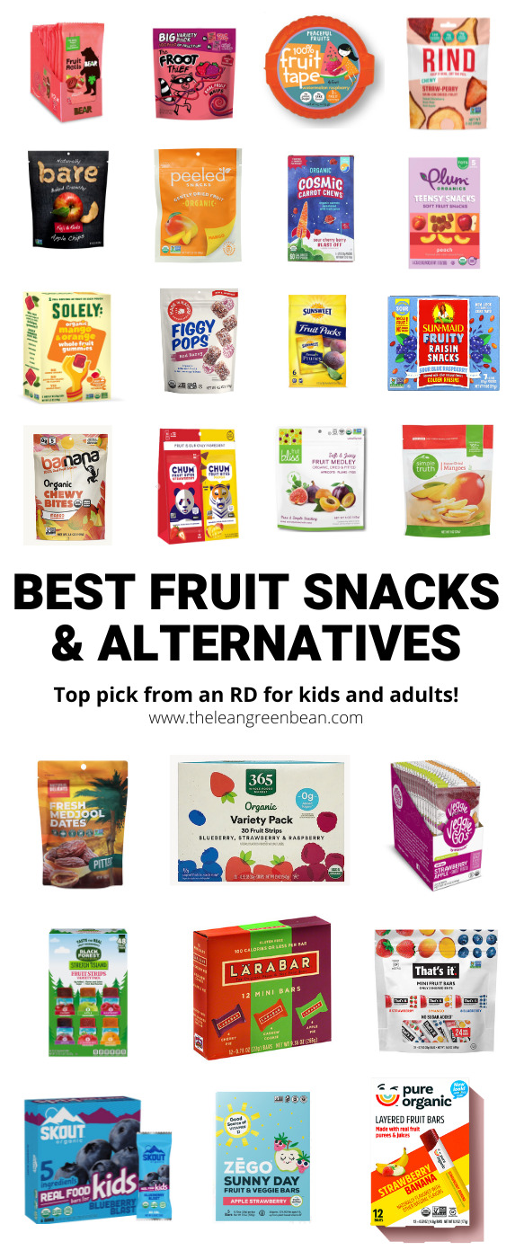 Healthy Fruit Snacks & Alternatives 8 Are you looking for healthy fruit snacks or fruit snack alternatives for your kids? Here are some recommendations from a Registered Dietitian and mom of 3.