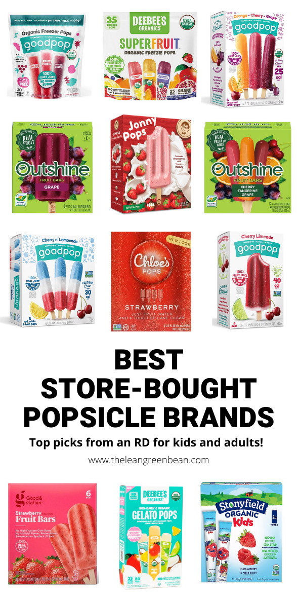 Looking for the best store bought popsicle brands? Here are some of my favorites as a Registered Dietitian and mom of 3. They're made with real fruit and lower in added sugar than traditional popsicles.