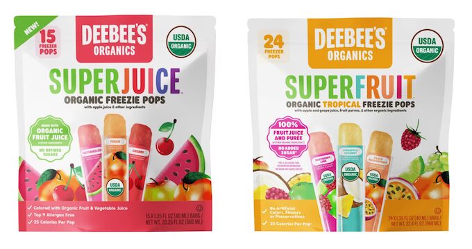deebee's organics super juice no added sugar popsicles