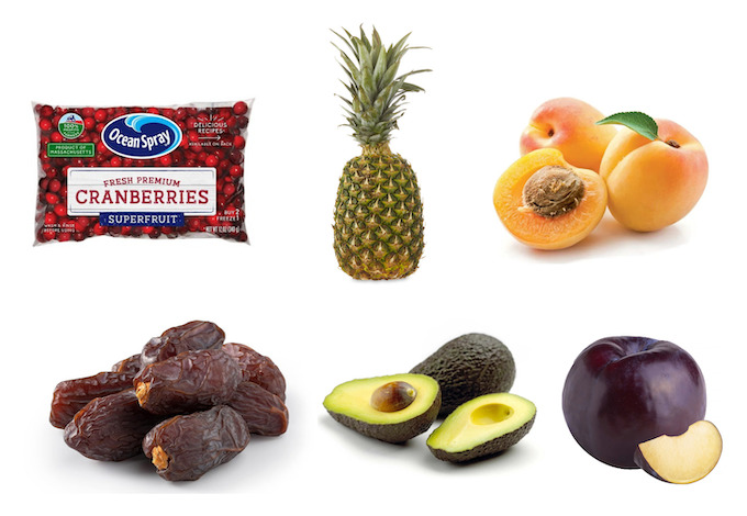 10 new fruits to try including fresh cranberries, pineapple, apricots, dates, avocado and plums. 