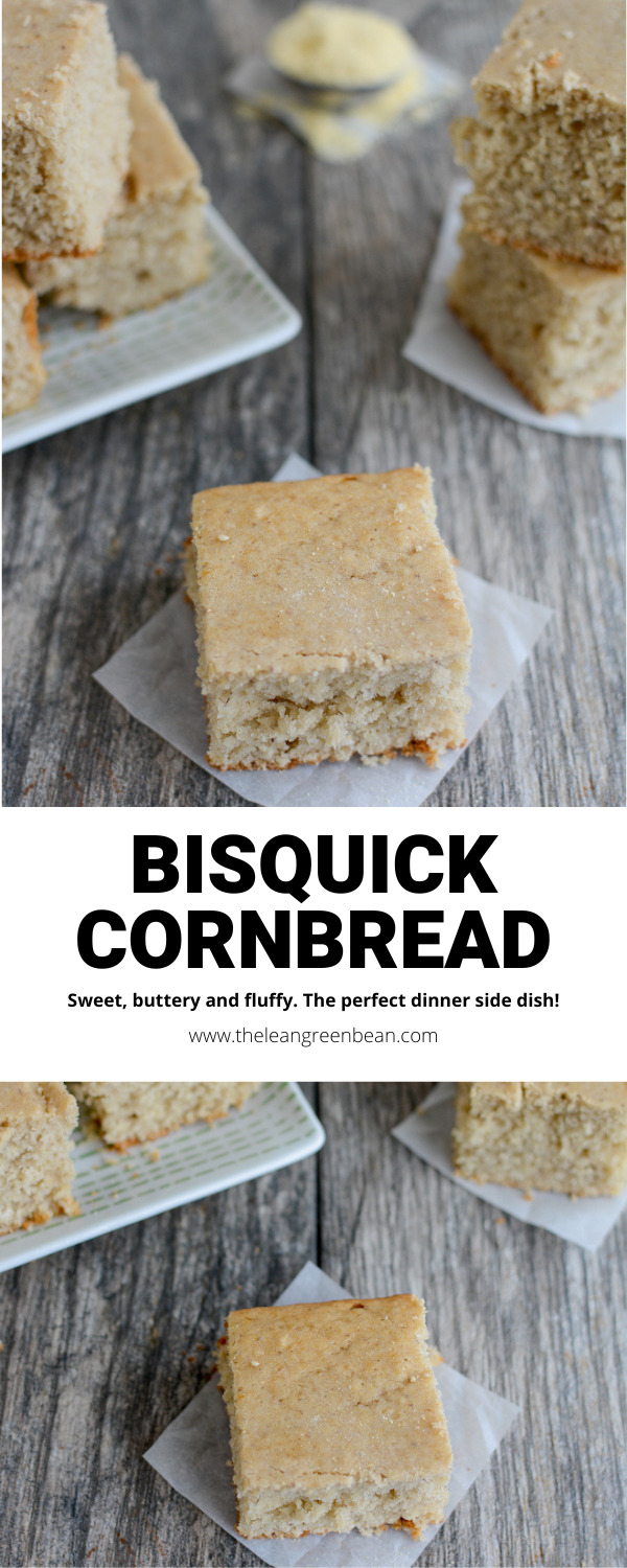 Bisquick Cornbread 8 A non-traditional sweet cornbread that the whole family will love! Makes enough to feed a crowd and pairs well with everything from Thanksgiving turkey to chili!