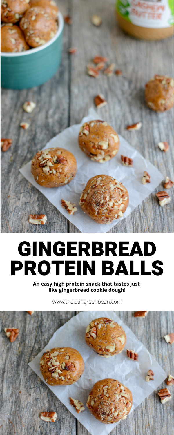 These Gingerbread Protein Balls are simple and nutritious and are perfect for a quick snack, workout fuel, or dessert!