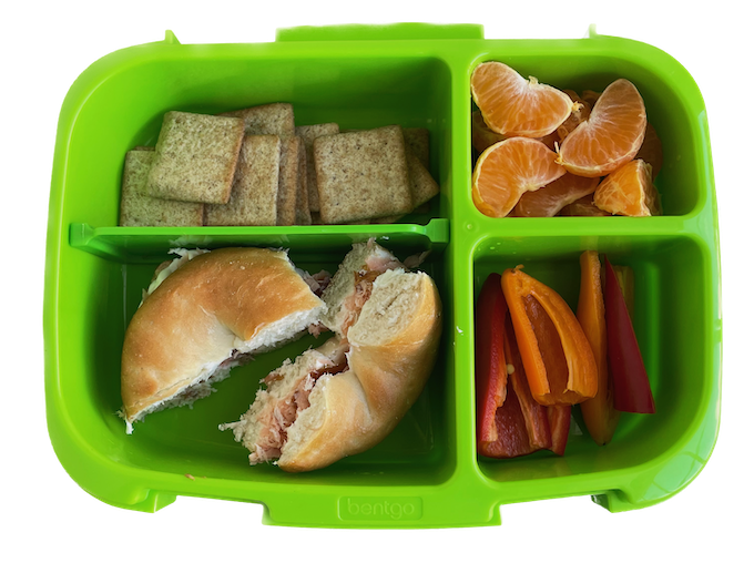kids lunch ideas - mini bagel sandwich