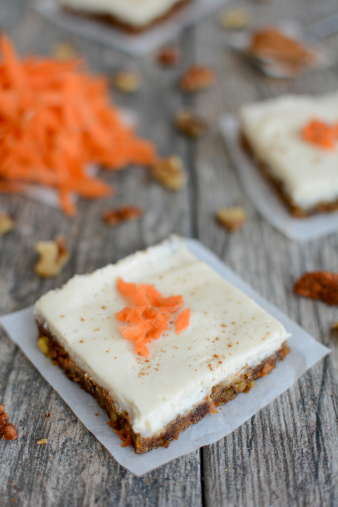 healthy no bake carrot cake bars