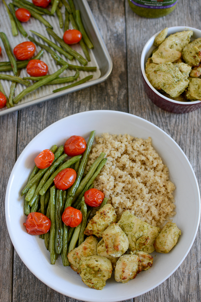 pesto chicken quinoa bowls