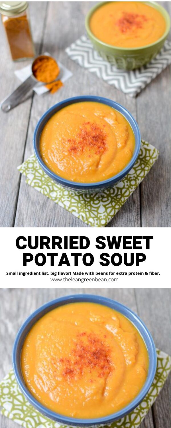 Curried Sweet Potato Soup 8 Small ingredient list, big flavor. This Curried Sweet Potato Soup is perfect for dinner on a cold fall evening. Make a double batch and freeze some for a busy week!