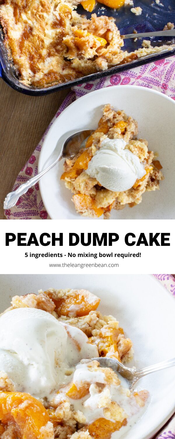 Peach Cobbler Dump Cake 12 This peach cobbler dump cake couldn't be easier! Just dump a few ingredients into a 9x13 pan, stick it in the oven and dessert is served!