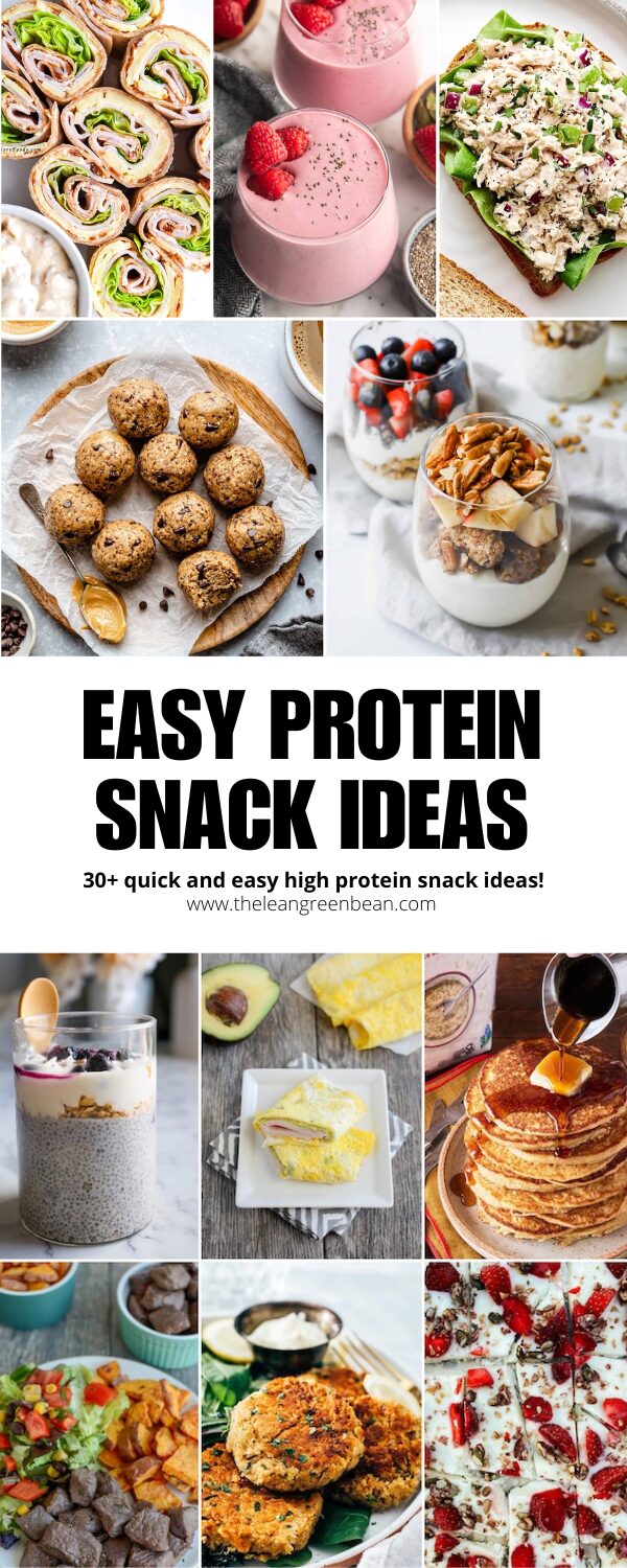 30+ Easy Protein Snacks 21 This list of easy protein snacks is full of lots of 5-minute options for busy families! Everything from make-ahead protein options to quick protein snacks for busy parents!