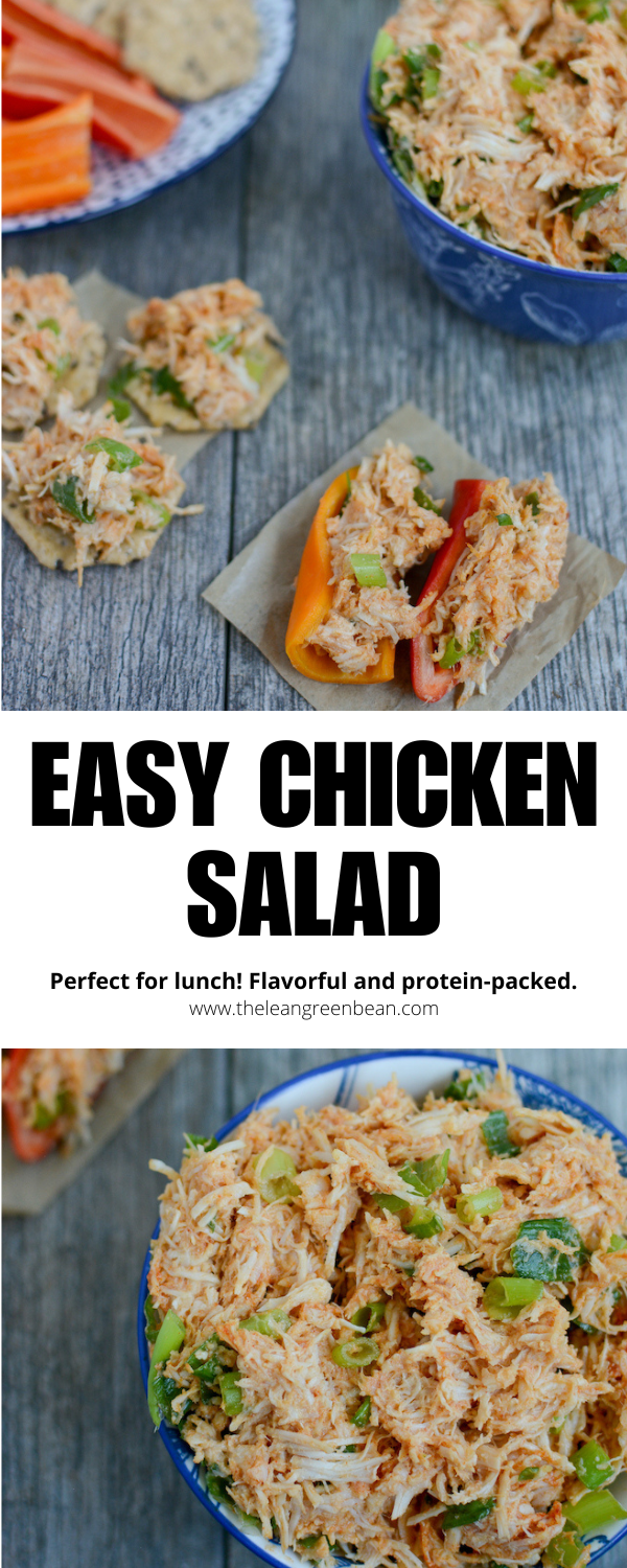 Easy Chicken Salad 10 This easy chicken salad requires just a few simple ingredients. It's packed with flavor and high in protein, making it perfect for lunch or a quick snack!