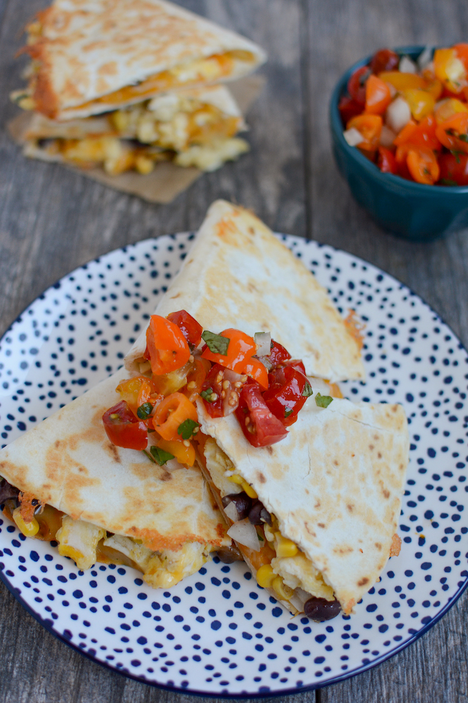Breakfast Quesadillas 1 easy freezer-friendly breakfast quesadilla with black beans