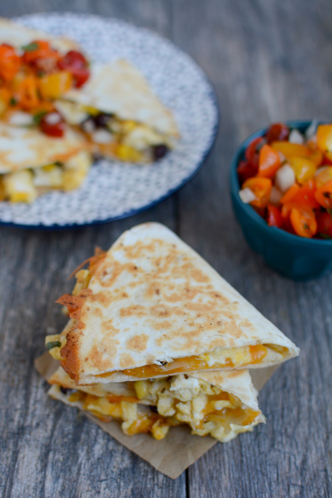 Breakfast Quesadillas 4 breakfast quesadilla with black bean and egg