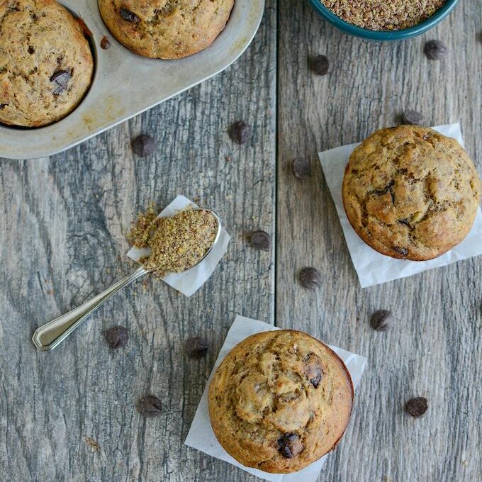 Healthy Banana Chocolate Chip Muffins